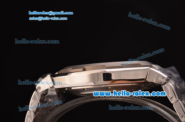 Vacheron Constantin Overseas Swiss ETA 2836 Automatic Steel Case with Black Dial Titanium Bezel and Stick Markers - Click Image to Close
